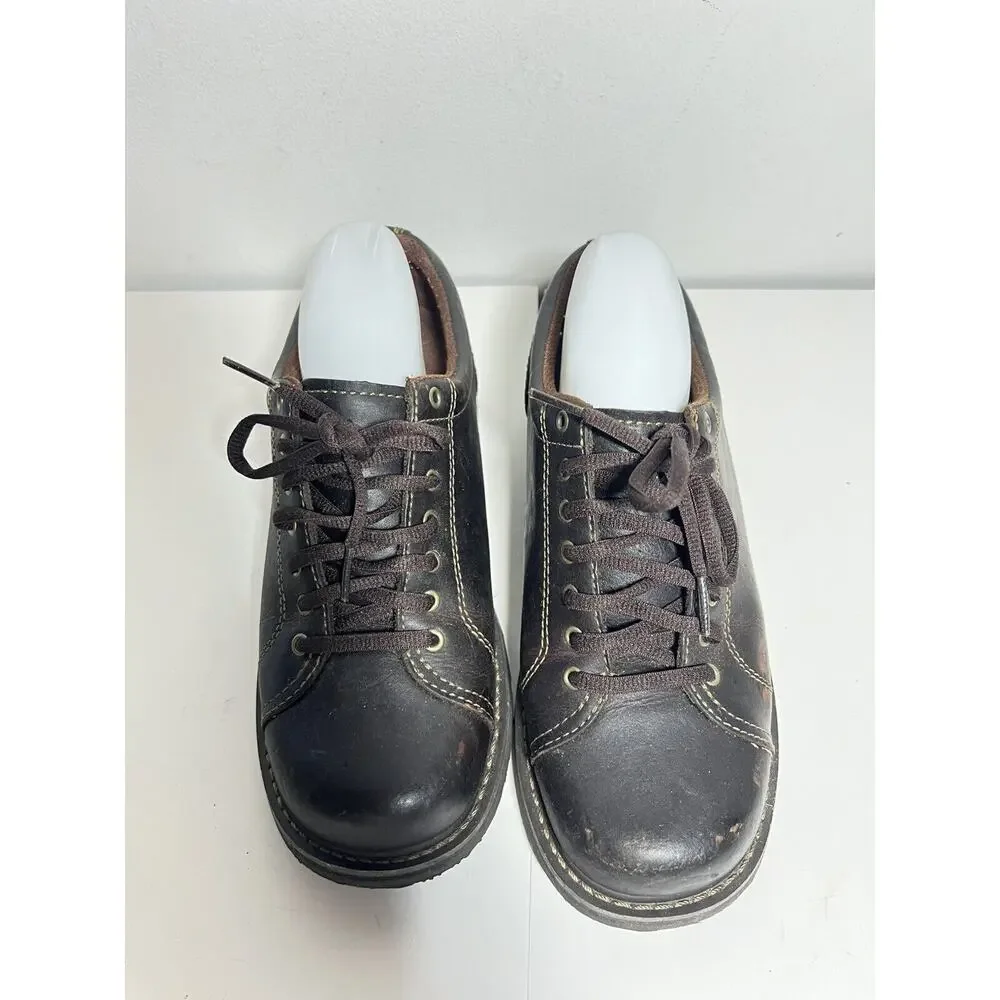 VTG American Eagle AE Women VGUC Brown Leather Chunky Oxford Shoes Y2K Lace Up 9